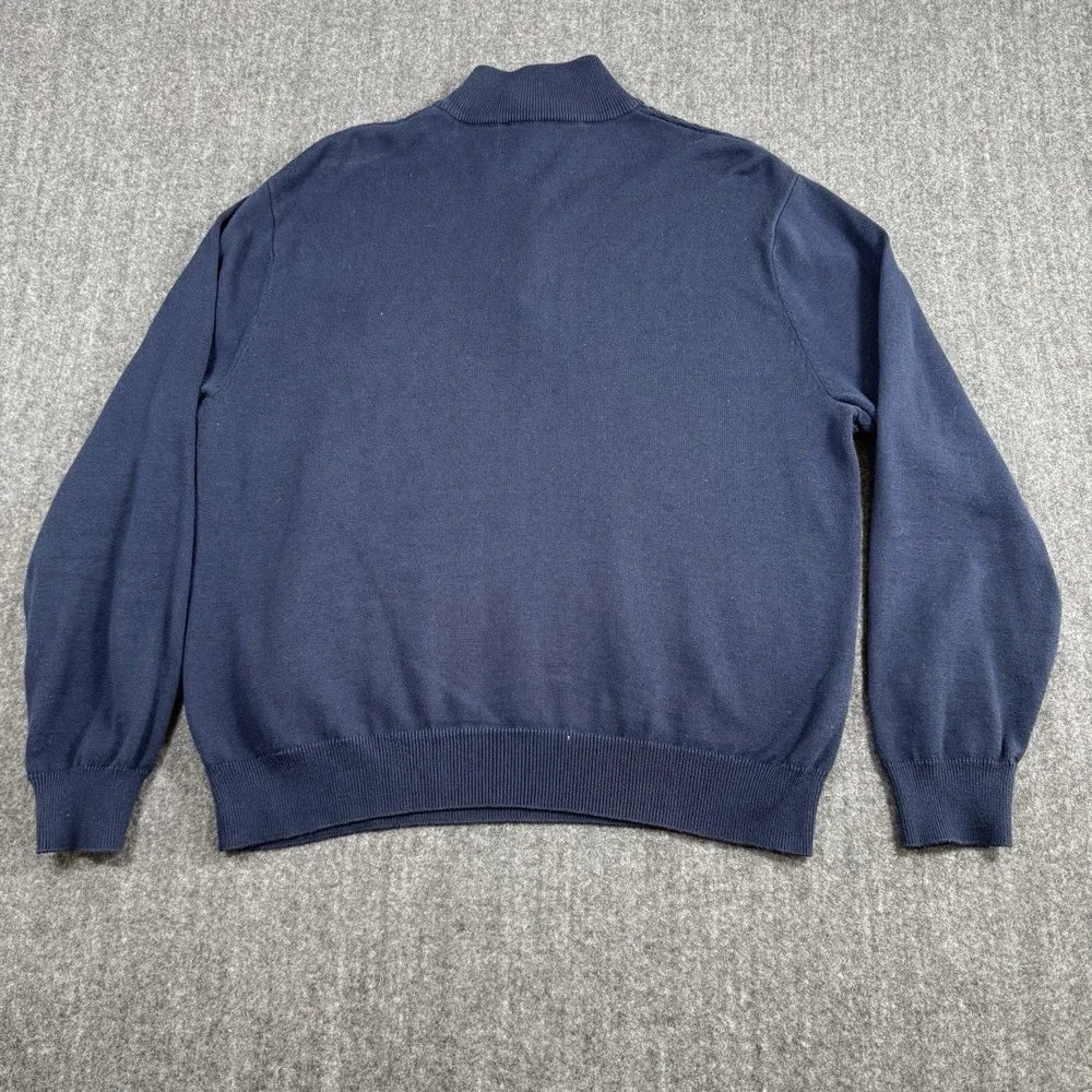 Jack Nicklaus Men's Medium Navy Blue Quarter-Zip Sweater Textured Knit